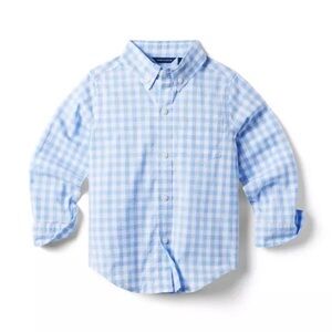 Janie and Jack Gingham Poplin Shirt - size 5